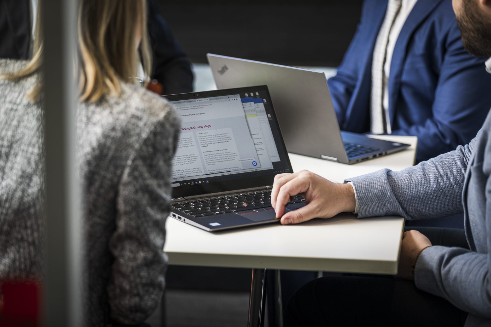 Lawyers at Maurice Blackburn collaborating with Lenovo PC